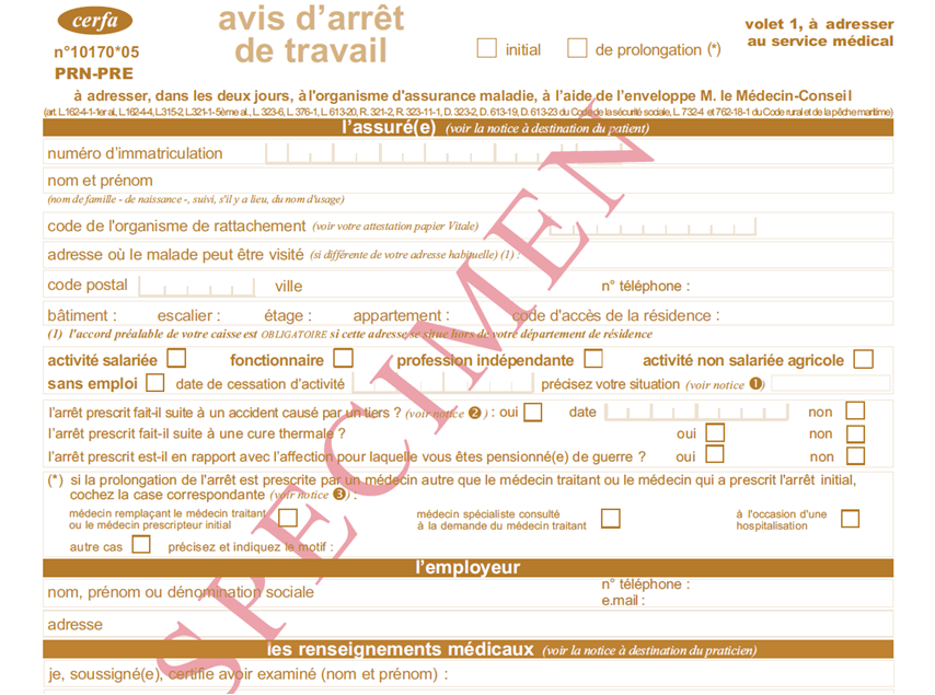 nouveau formulaire sécurisé d’arrêt de travail P Begoc avocat droit du travail Rennes Boîte aux lettres de La Poste